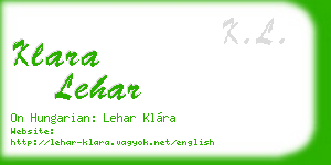 klara lehar business card